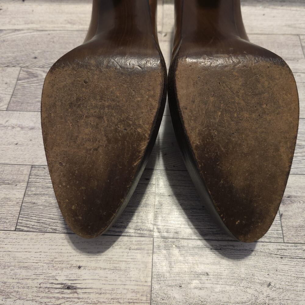 STUART WEITZMAN Brown Leather Platform Pumps 3.5" Heel Size 9M - Picture 10 of 13